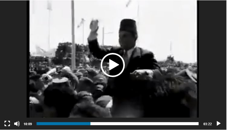 فيديو نادر لعودة الحبيب بورقيبة في 1 جوان 1955 إلى تونس