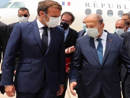 الرئيس اللبناني يطلب من ماكرون صورا جوية عن لحظة وقوع الانفجار