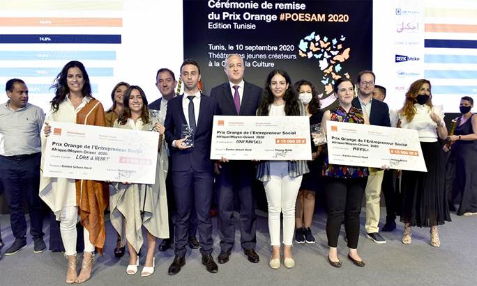 بمناسبة مرور 10 سنوات على إطلاقها : أورنج تونس تعلن عن الفائزين الـ 3 في المسابقة الوطنية للمشاريع الاجتماعية لمنطقة إفريقيا والشرق الأوسط لـ 2020