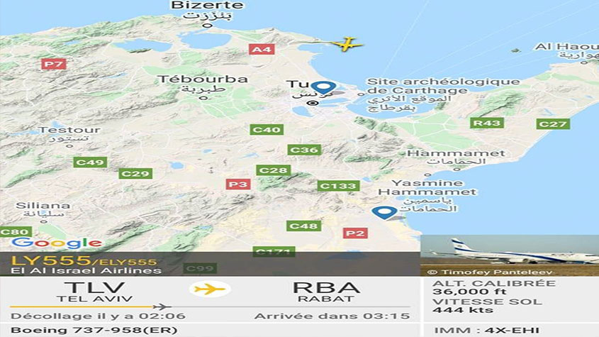 هل مرت الطائرة الإسرائيلية في المجال الجوي التونسي؟ (صور)