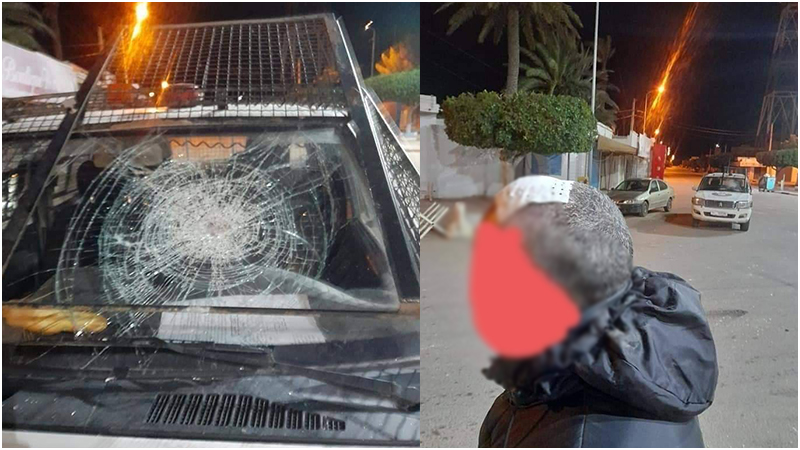 خلال مواجهات في مدينة السواسي / تهشيم سيارة امن واصابة عون
