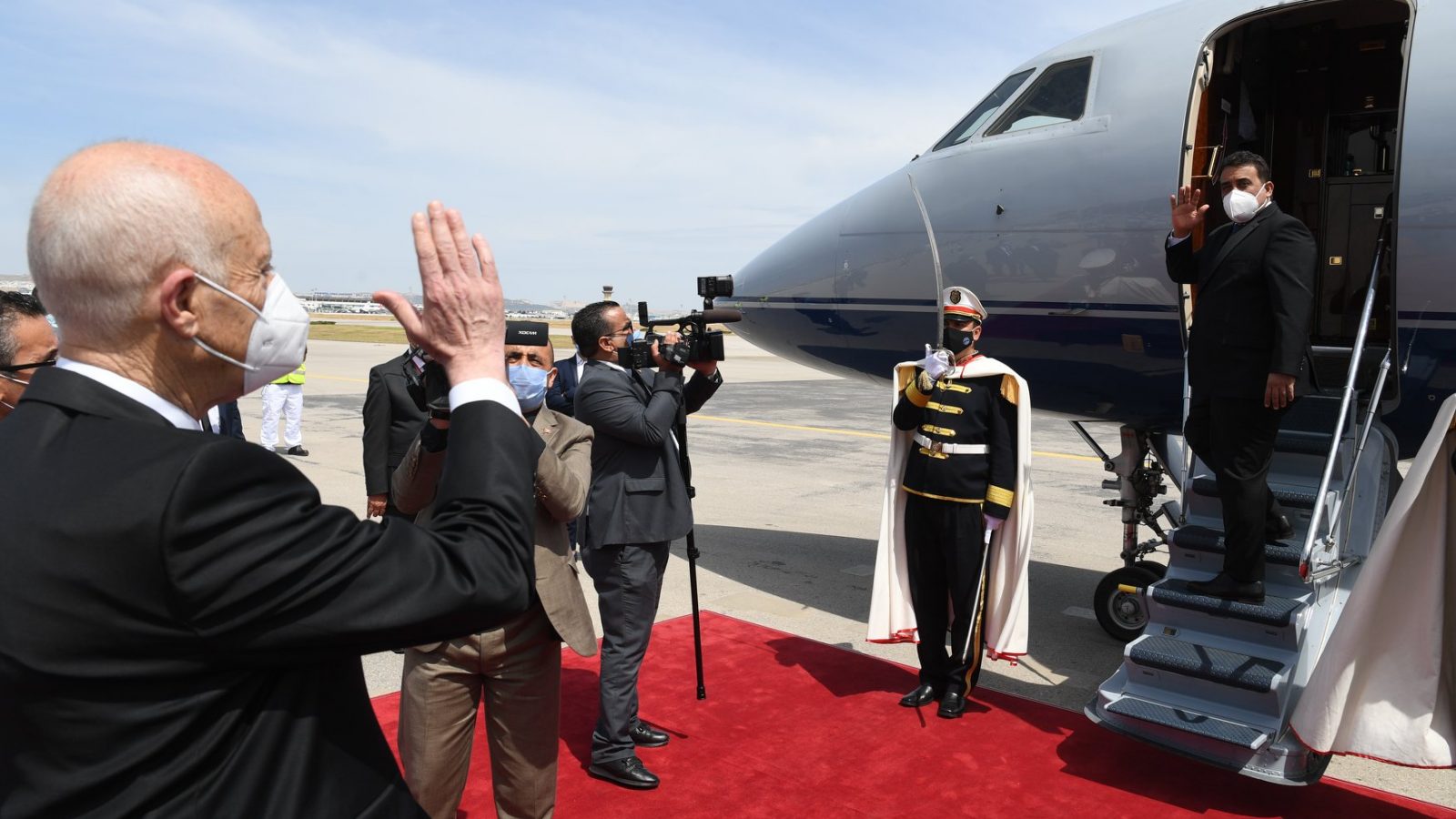 قيس سعيد يودع رئيس المجلس الرئاسي الليبي (صور)