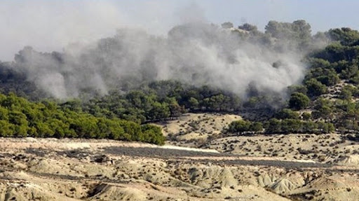 حريق في غابات جبل سمامة بالقصرين