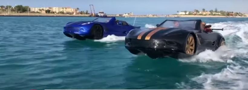 سيارة مصرية تسير فوق الماء (فيديو)