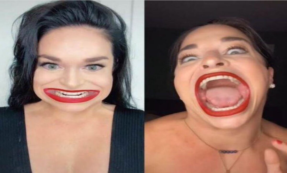 امرأة تفوز بلقب “أكبر فم” في العالم (فيديو)