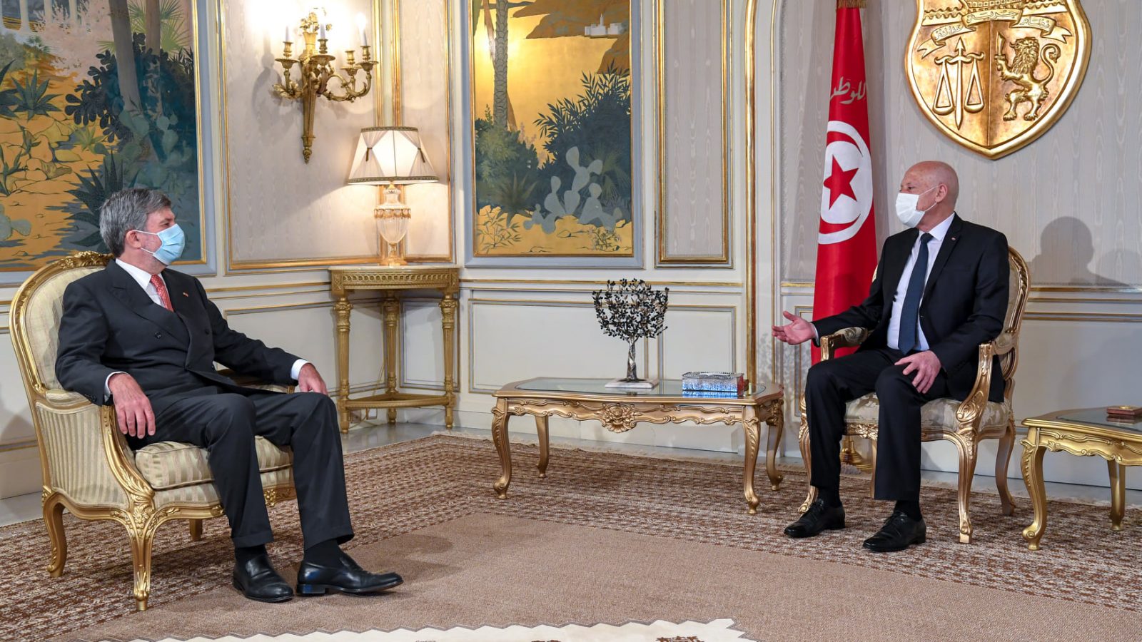 سعيد يبحث ملف الاموال المنهوبة مع سفير سويسرا في تونس (فيديو)