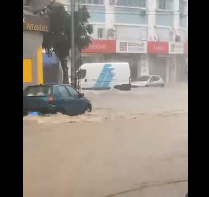 شاهد الفيديو: أمطار غزيرة في قليبية