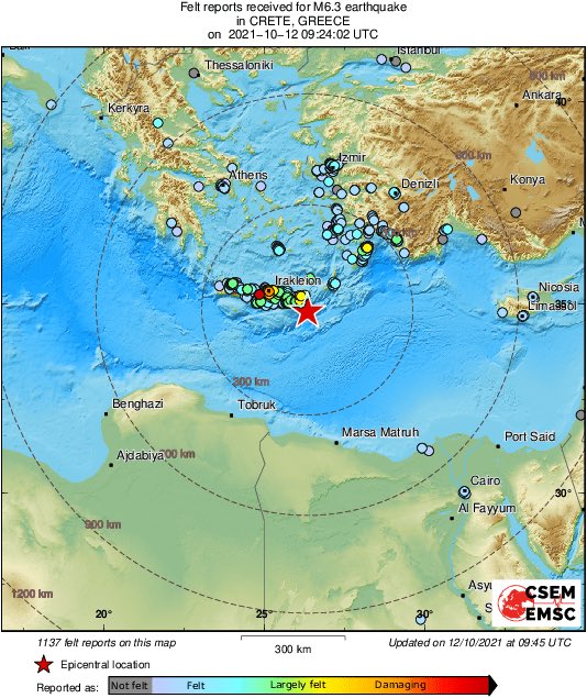 زلزال يضرب جزيرة يونانية (فيديو)