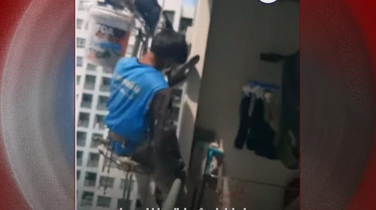 امراة تقطع حبل الأمان عن عاملي طلاء وتتركهما معلقين على ارتفاع شاهق (فيديو)