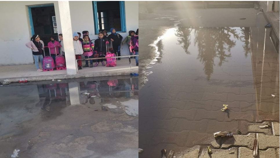 توقف الدروس في مدرسة ابتدائية بسبب قنوات الصرف الصحي