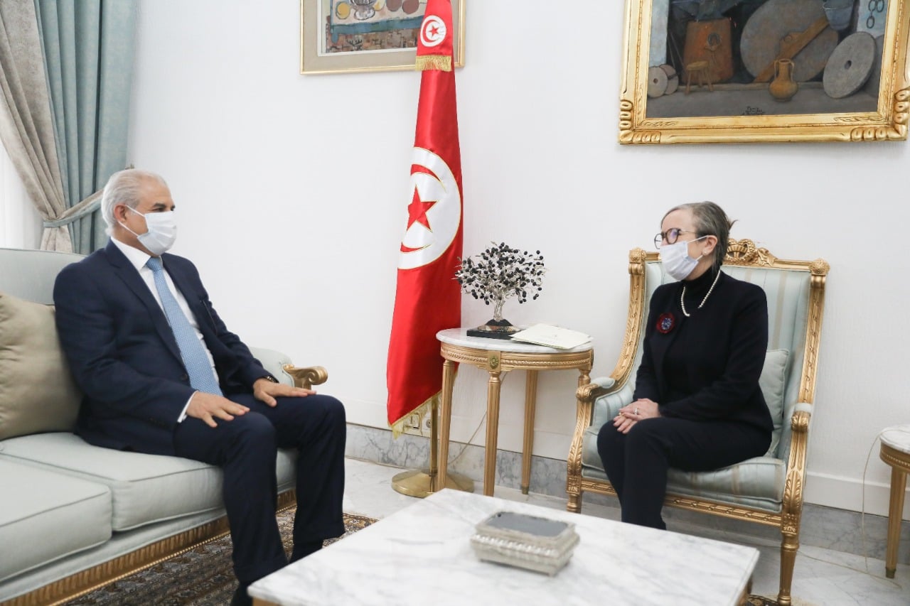 استكمال مشروع مرفأ تونس المالي محور لقاء رئيسة الحكومة بالسفير البحريني