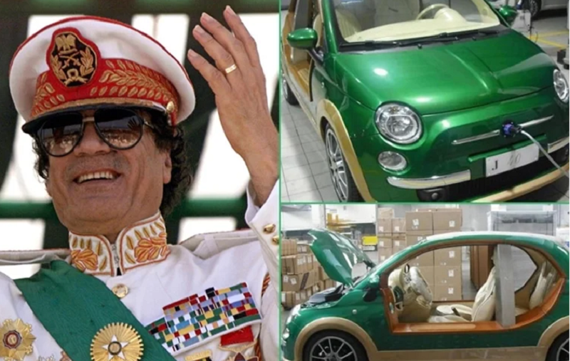 بمواصفات خاصة/ شاهد سيارة القذافي فيات الخضراء