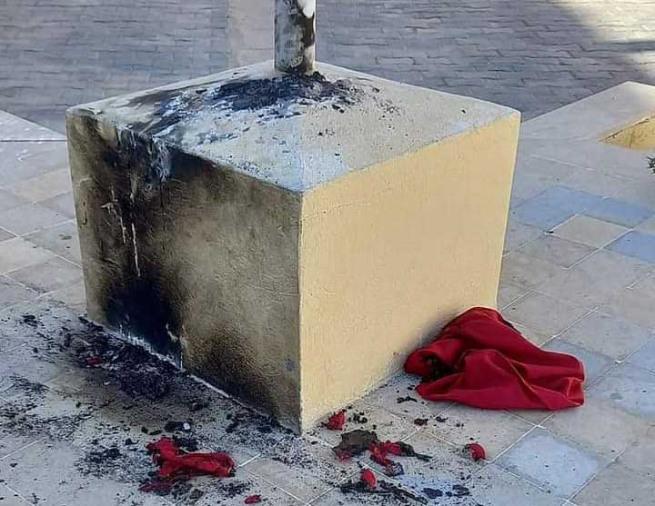 القيروان/ حرق وتخريب الراية الوطنية بمدرسة (صور)