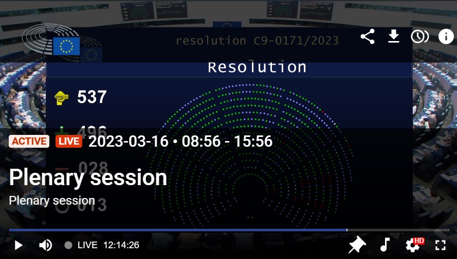 بأغلبية الحضور/ البرلمان الأوروبي يعتمد قرار ادانة الاعتداءات على الحريات في تونس image 32