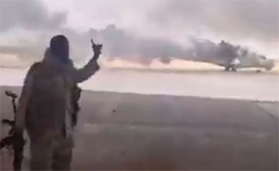 شاهد/ حرق مروحيات تابعة للجيش السوداني (فيديو)