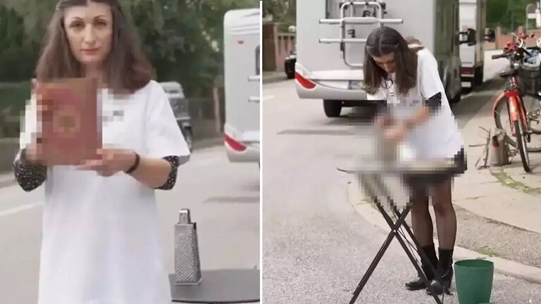 دنماركية من أصول إيرانية تكرر اعتداءها على القرآن (فيديو+ صور)
