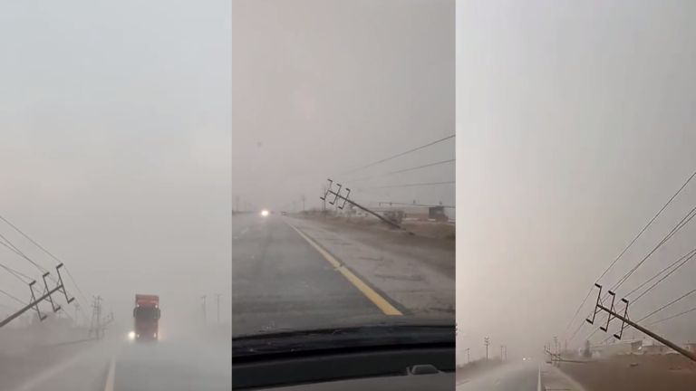 السعودية.. الرياح الشديدة والأمطار الغزيرة تسقط أعمدة كهرباء (فيديوهات)