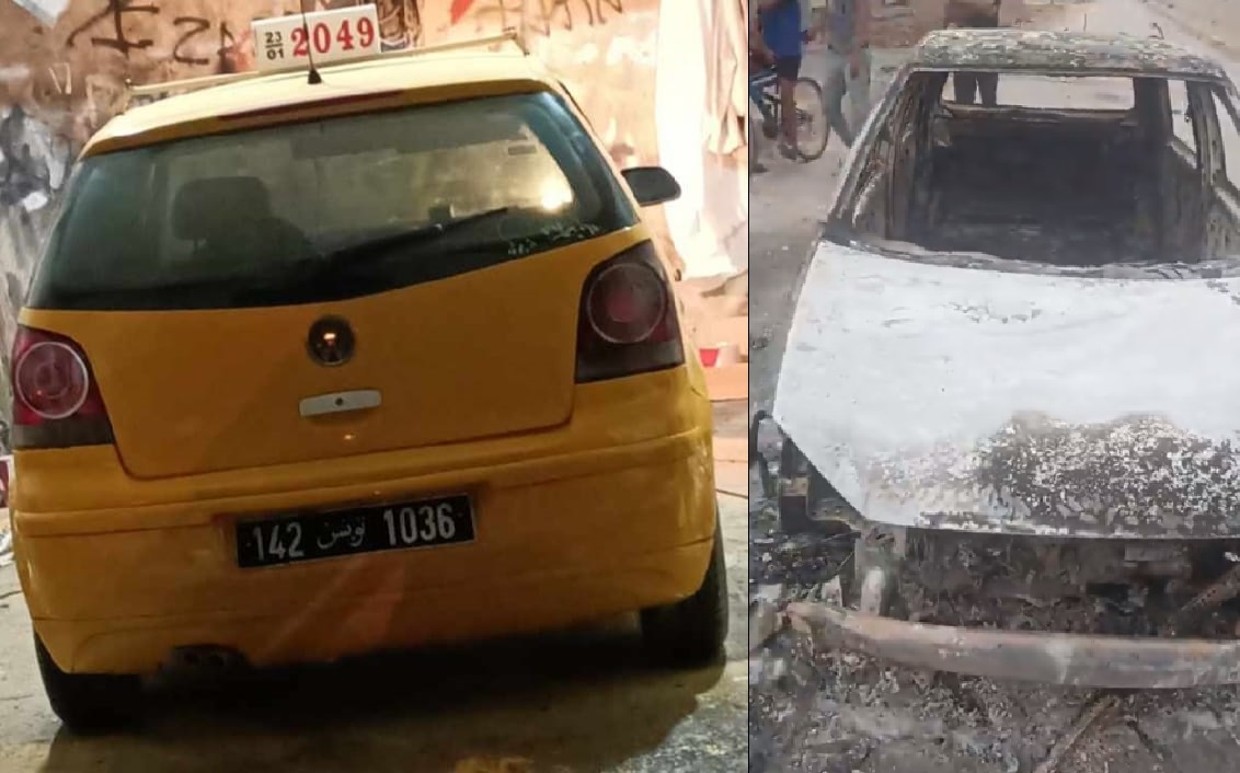 فيديو/ براكاج لـ”تاكسيست” انتهى بإضرام النار في سيارته