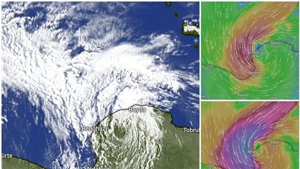 العاصفة المتوسطية “دانيال” تضرب شرق ليبيا (فيديو)