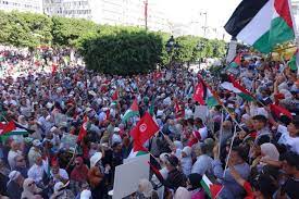 مسيرة لجبهة الخلاص تضامنا مع فلسطين