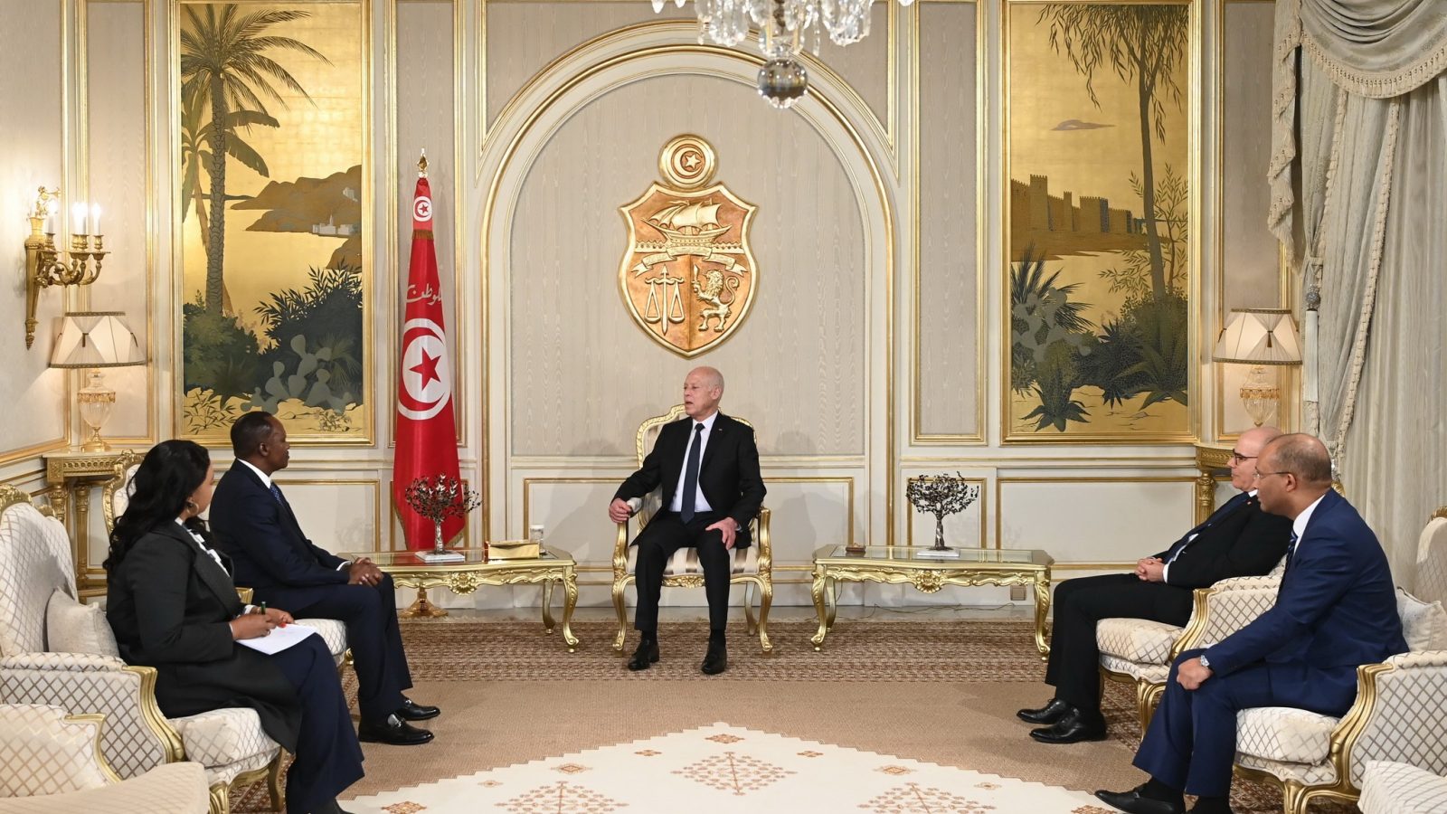الرئيس يسلم اوراق اعتماد سفراء جدد بتونس (صور)