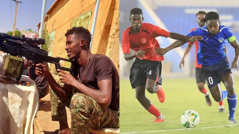 السودان/ لاعب يخلع قميص المنتخب ويحمل السلاح (صور)