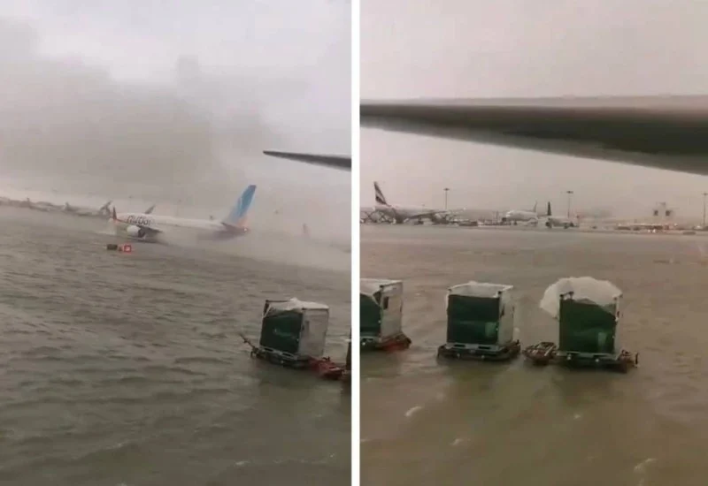 الإمارات... فياضانات تغرق البلاد وتوقف مطار دبي (صور وفيديو)