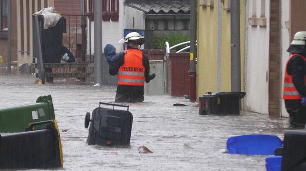 بالفيديو/ فيضانات عارمة تجتاح جنوب غرب ألمانيا